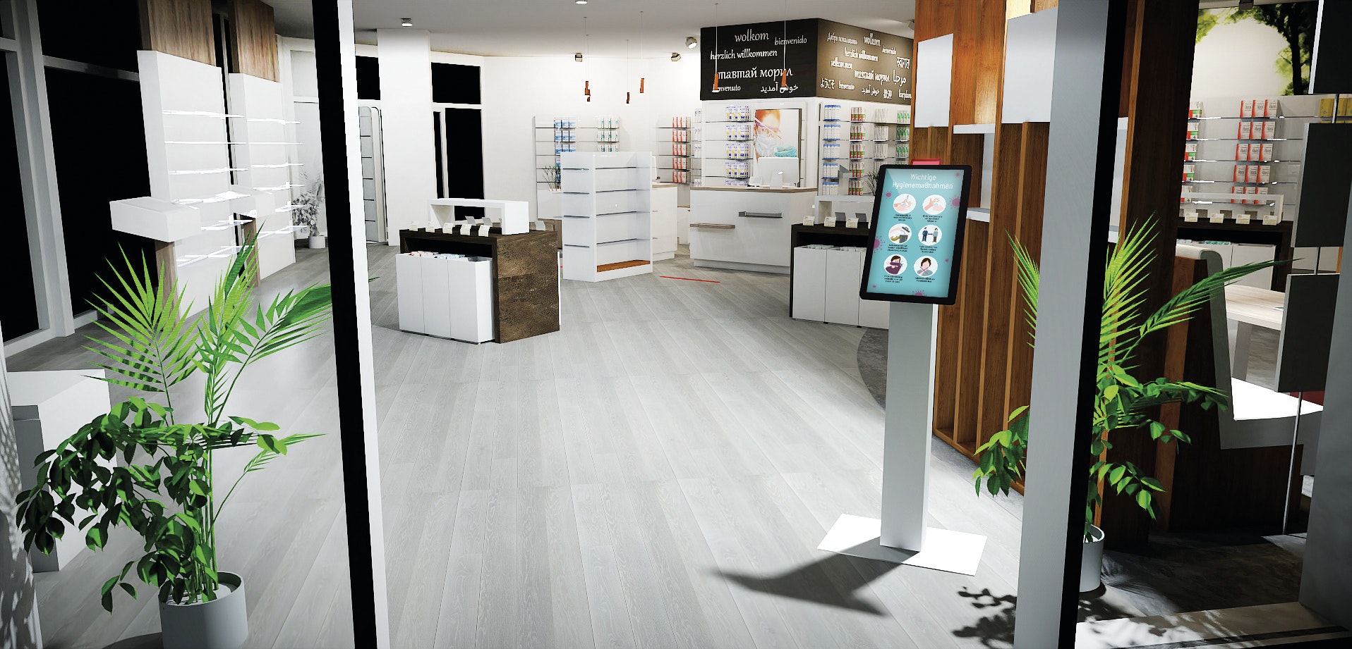 APOSTORE Zutrittskontrolle Digital Butler Eingangsbereich Apotheke